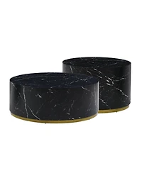 Streamdale Modern Marble Coffee Table with Gold Base