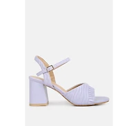 nicholas pleated strap block heel sandals