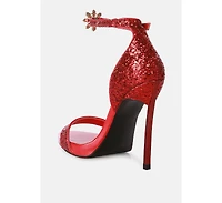 straight fire high heel glitter stilettos Sandals