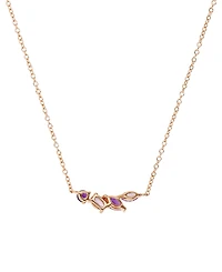 Amethyst (1/3 ct. t.w.) & Rose de France Amethyst (1/3 ct. t.w.) Mixed Cut Cluster 18" Pendant Necklace in 14k Rose Gold-Plated Sterling Silver