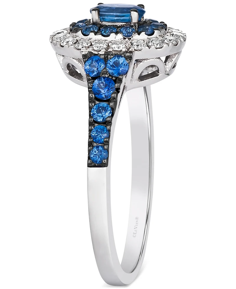 Le Vian Blueberry Sapphire (3/4 ct. t.w.) & Nude Diamond (1/4 ct. t.w.) Halo Ring in 14k White Gold