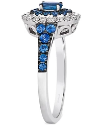 Le Vian Blueberry Sapphire (3/4 ct. t.w.) & Nude Diamond (1/4 ct. t.w.) Halo Ring in 14k White Gold