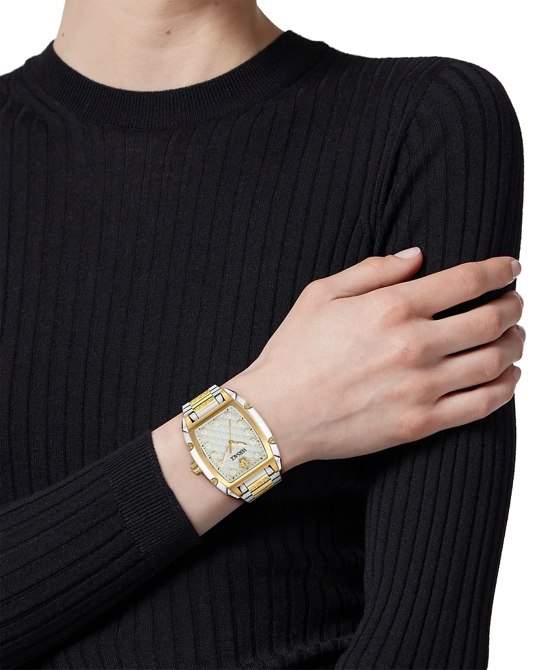 Versace Women's Swiss Two-Tone Stainless Steel Bracelet Watch 45x36mm