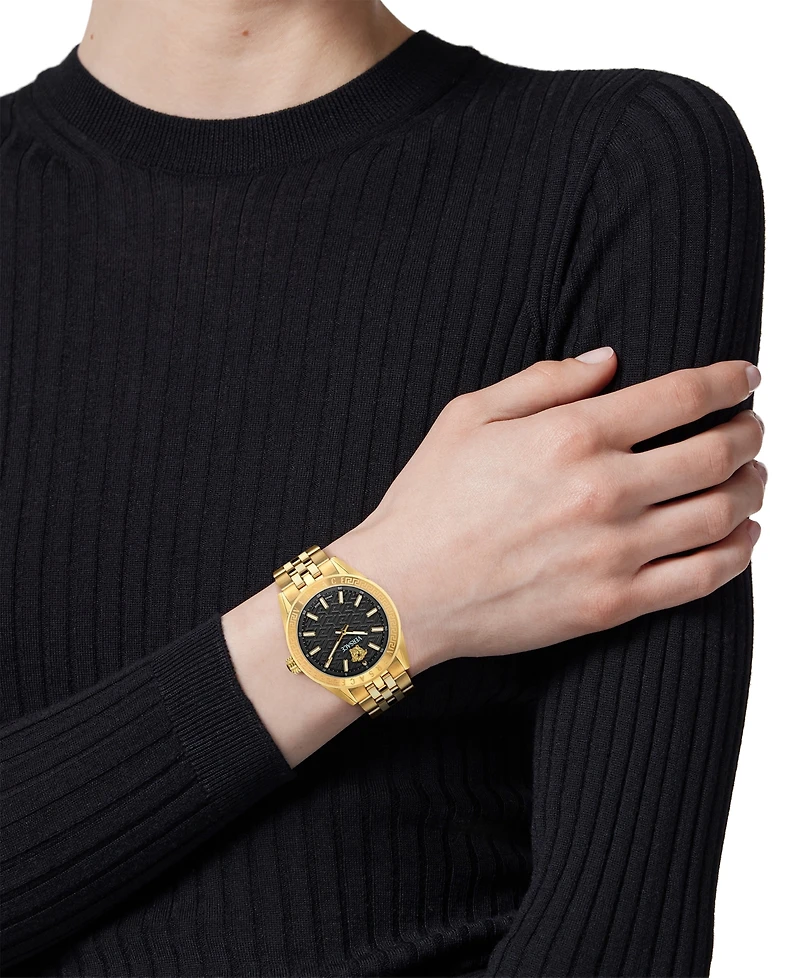 Versace Women's Swiss Gold Ion Plated Stainless Steel Bracelet Watch 36mm