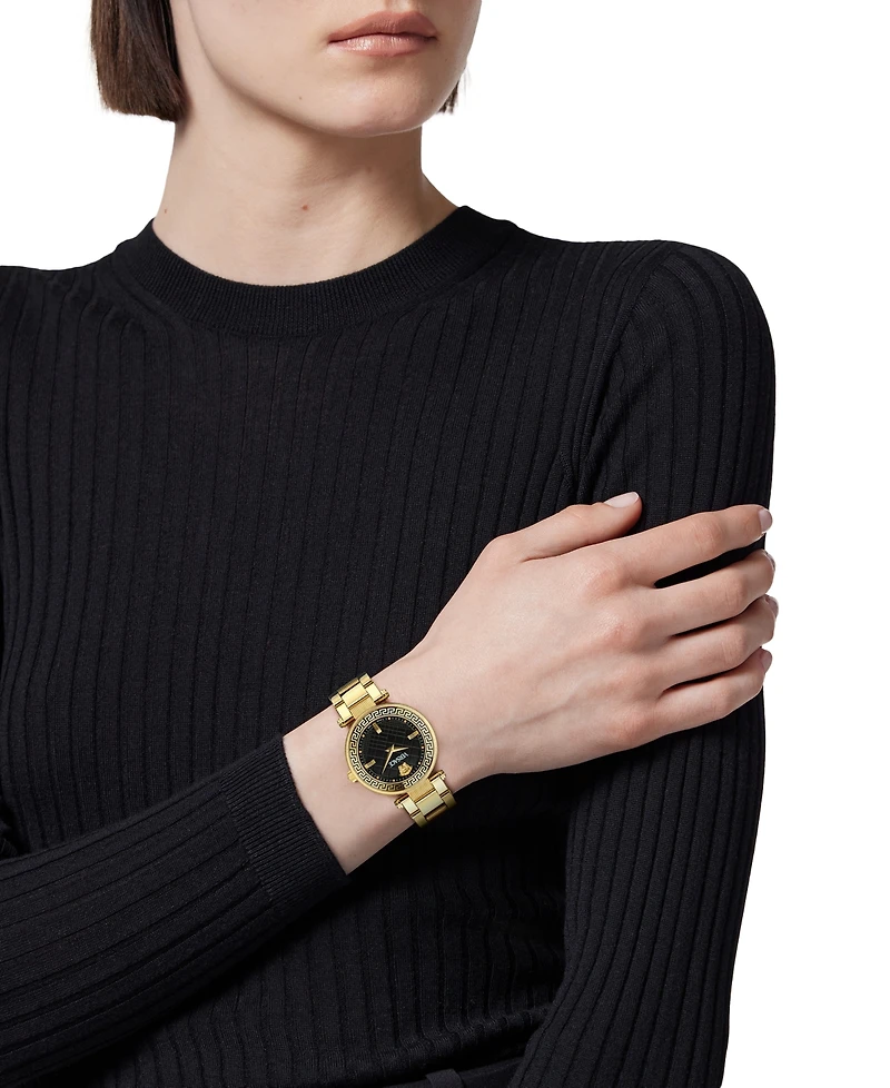Versace Women's Swiss Gold Ion Plated Stainless Steel Bracelet Watch 35mm