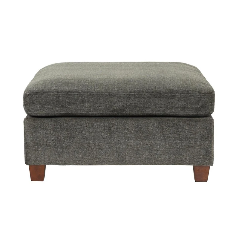 Simplie Fun 1 Piece Ottoman Only Grey Chenille Fabric Cocktail Ottoman Cushion Seat Living Room Furniture