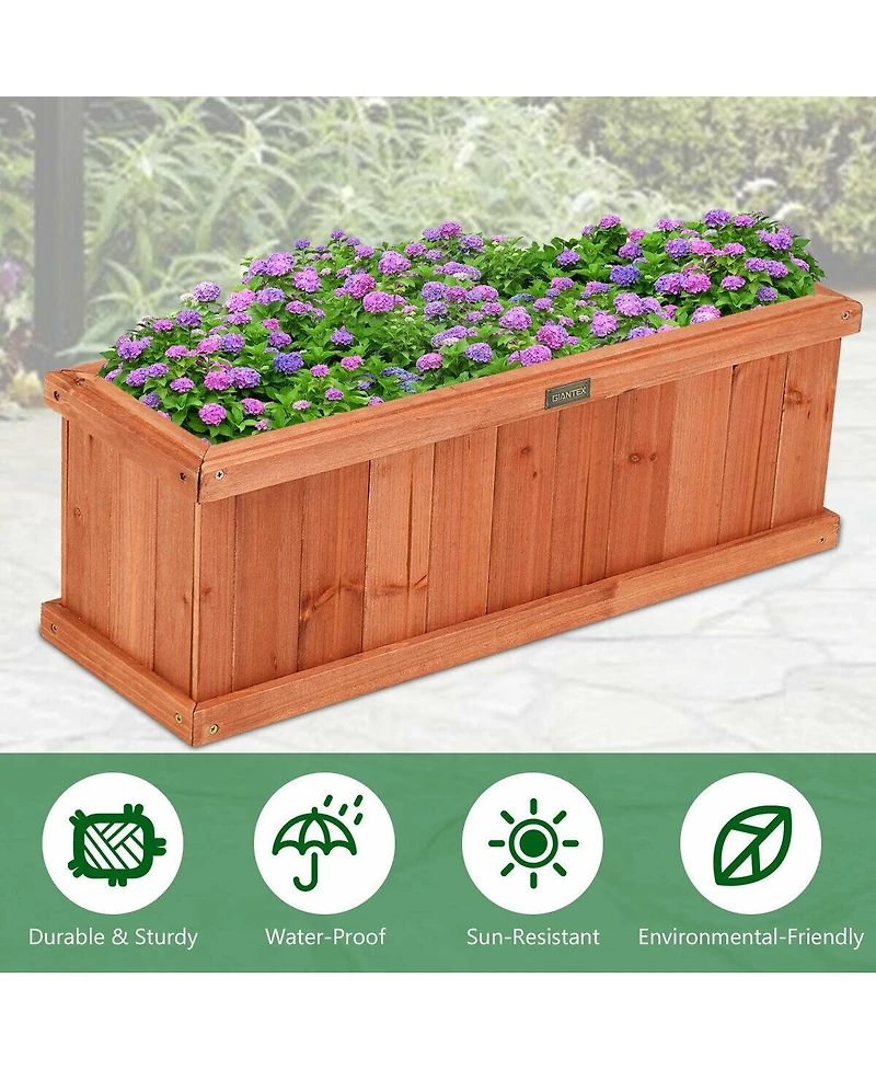 Wooden Decorative Planter Box for Garden Yard and Window