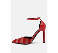 Nobles Womens Rhinestone Patterned Stiletto Sandals