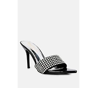 Adina Womens Diamante Embellished Slip On Sandals