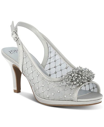 Jones New York Women's Breena Embellished Peep Toe Slingback Pumps