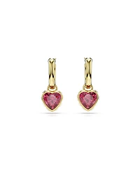 Swarovski Chroma Drop Earrings, Heart, Red, Gold-Tone Plated