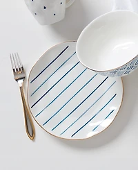Lenox Blue Bay Stripes Dinner Plates, Set of 4