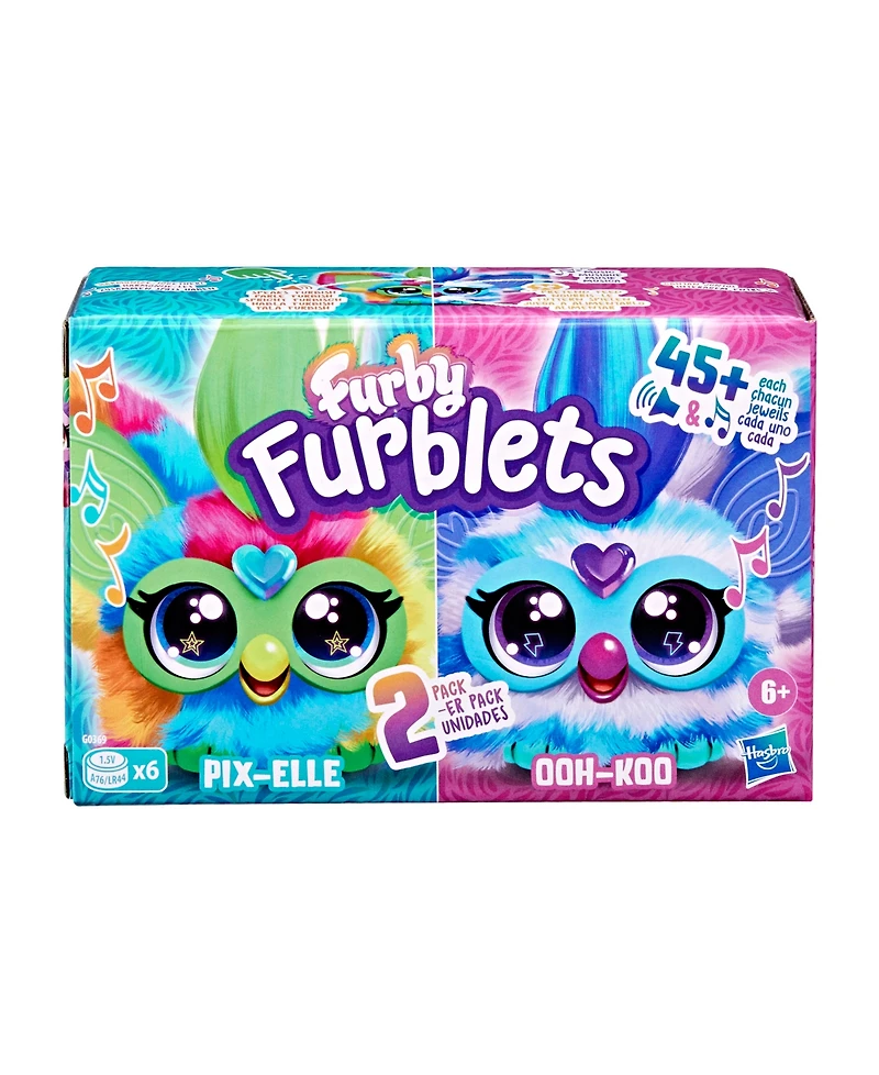 Furby Furblets Pix-Elle Ooh-Koo 2-Pack Mini Electronic Plush Toy for Girls and Boys, 6 plus