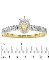 Men's Diamond Lion King Bangle Bracelet (1-1/2 ct. t.w.) in 10k Gold