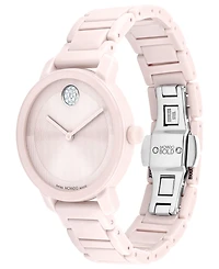 Movado Women's Swiss Bold Evolution 2.0 Blush Ceramic Bracelet Watch 34mm
