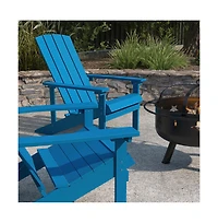 Ayala Piece Outdoor Leisure Set With Of Poly Resin Adirondack Chairs And Star Moon Iron Fire Pit