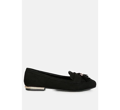 atrika faux suede tassel loafers