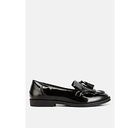 valerie tassel detail patent loafers