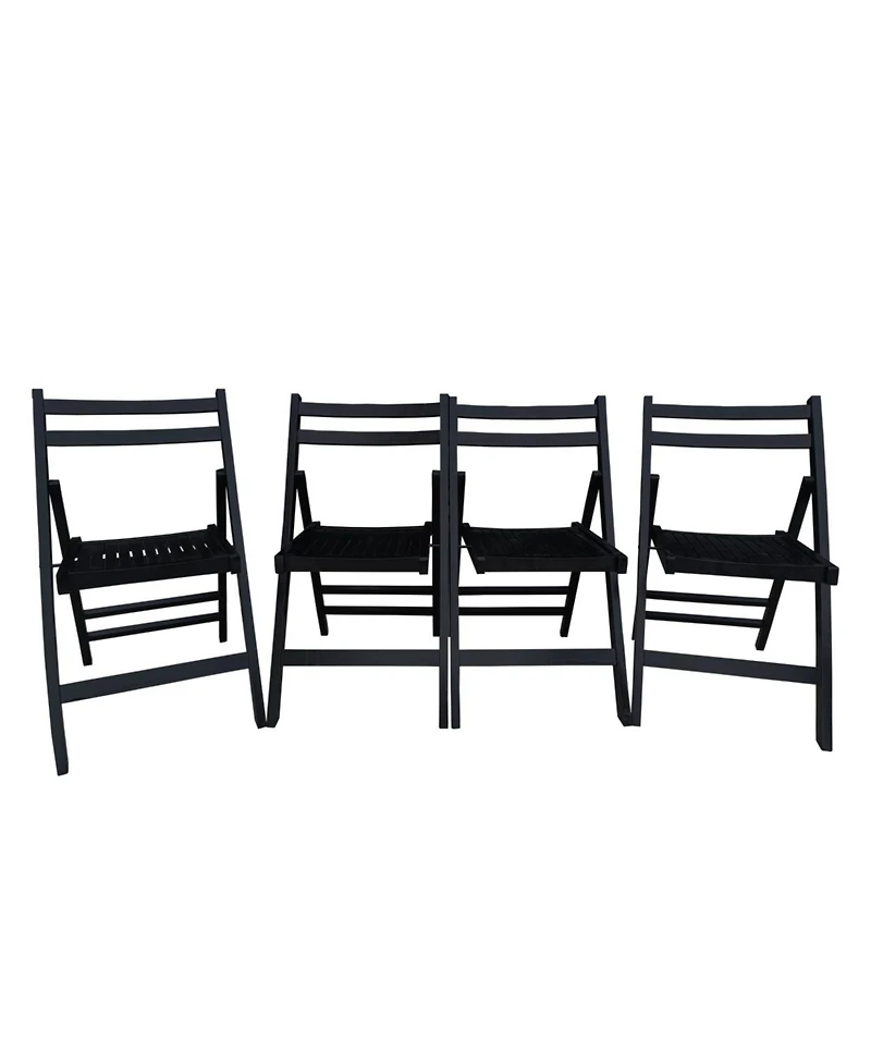 Streamdale Furniture Furniture Slatted Wood Folding Special Event Chair, Set Of 4, Folding Chair