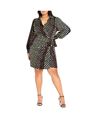 City Chic Plus Genevieve Print Dress