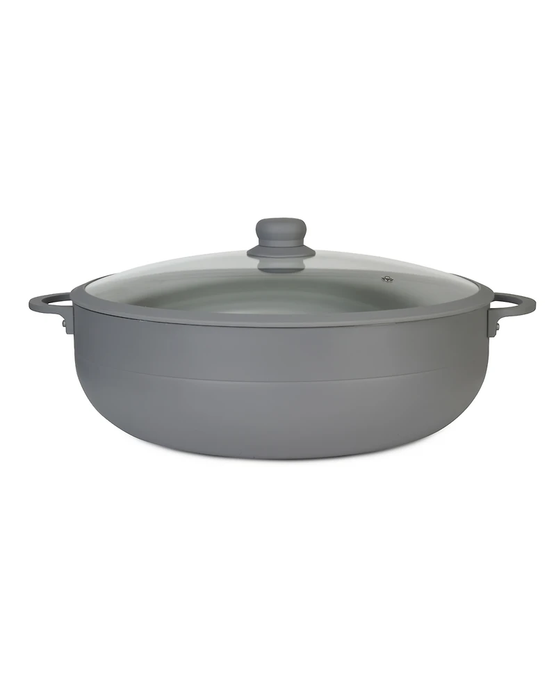 Sedona Kitchen Aluminum 12 Qt Caldero with Silicone Rim Glass Lid and Handle Holder