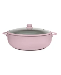 Sedona Kitchen Aluminum 12 Qt Caldero with Silicone Rim Glass Lid and Handle Holder