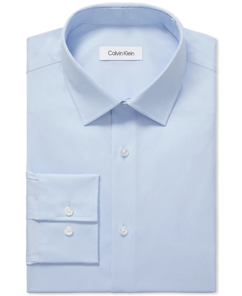 Calvin Klein Men's Refined Cotton Stretch Regular Fit Dress Shirt