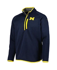 Men's Columbia Navy Michigan Wolverines Canyon Point Omni-Shield Raglan Half-Zip Pullover Top