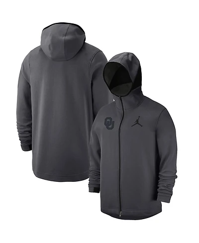 Men's Jordan Brand Anthracite Oklahoma Sooners Tonal Showtime Full-Zip Hoodie