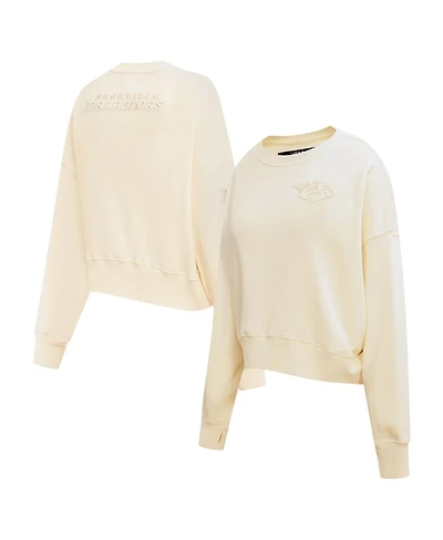 Women's Pro Standard Cream Nashville Predators Neutral Pullover Sweatshirt
