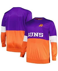 Men's Fanatics Purple, Orange Phoenix Suns Big and Tall Split Pullover Sweatshirt