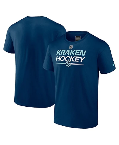 Men's Fanatics Navy Seattle Kraken Authentic Pro Primary T-shirt