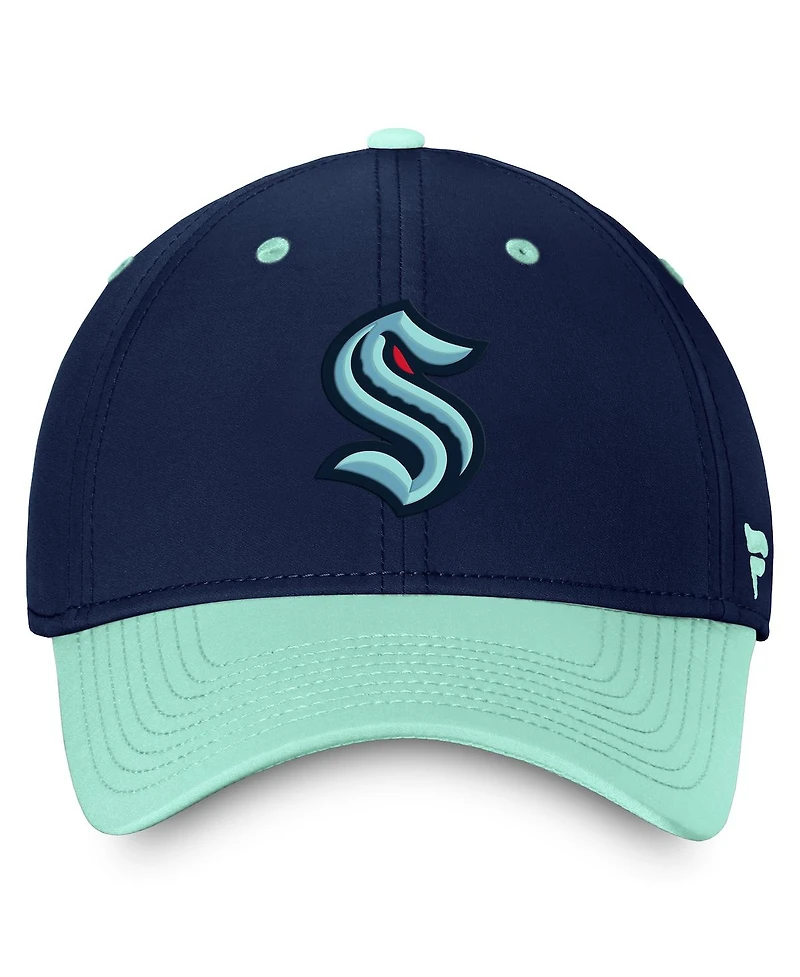 Men's Fanatics Deep Sea Blue, Light Blue Seattle Kraken Authentic Pro Rink Two-Tone Flex Hat
