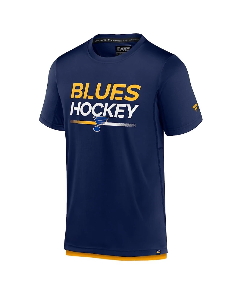 Men's Fanatics Navy St. Louis Blues Authentic Pro Tech T-shirt