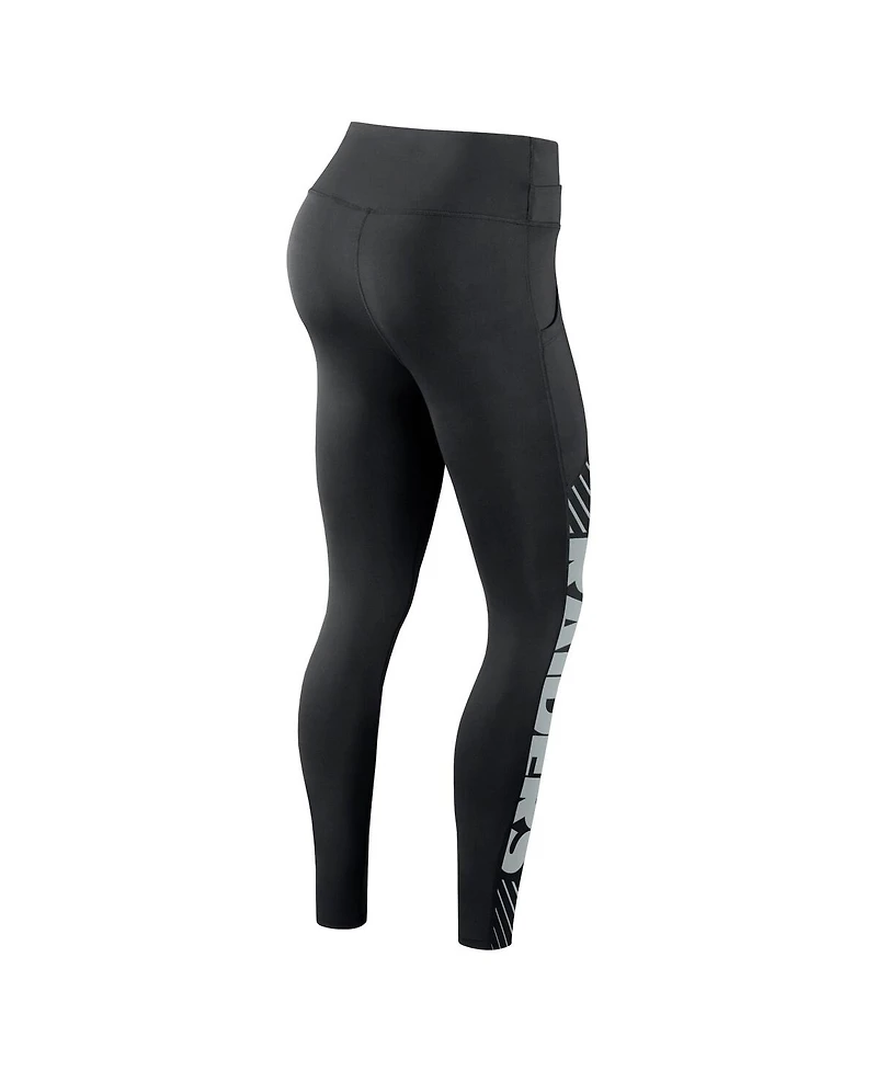 Women's Nike Black Las Vegas Raiders Yard Line Crossover Leggings