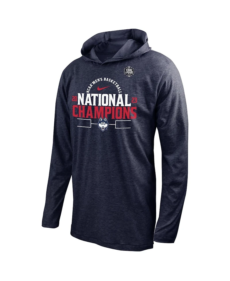 Men's Nike Navy UConn Huskies 2023 Ncaa Basketball National Champions Bracket Long Sleeve Hoodie T-shirt