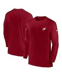 Men's Nike Cardinal Arizona Cardinals Sideline Coach Performance Long Sleeve T-shirt