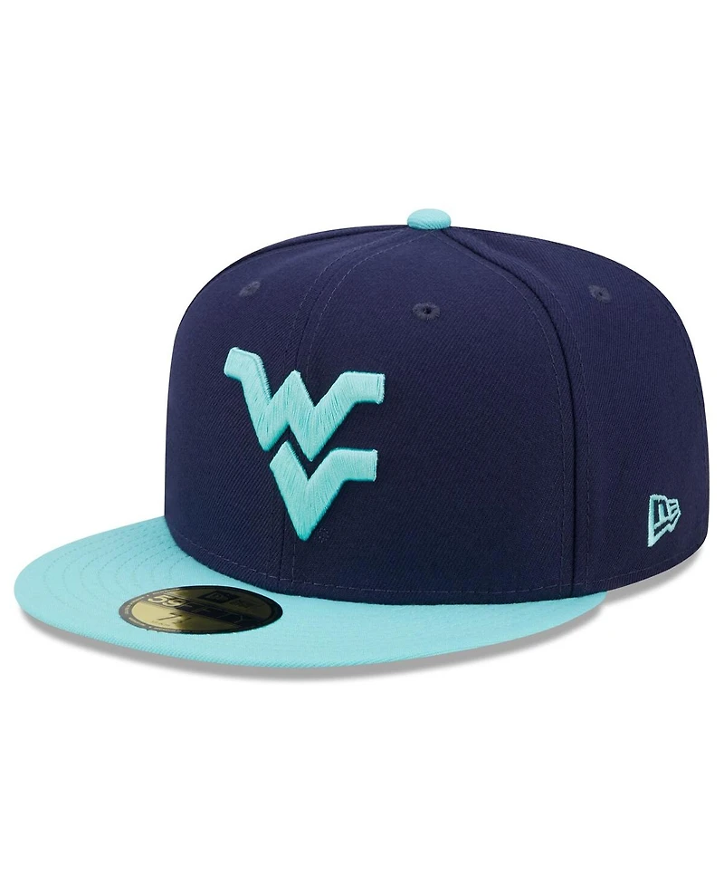 Men's New Era Navy, Light Blue West Virginia Mountaineers 59FIFTY Fitted Hat