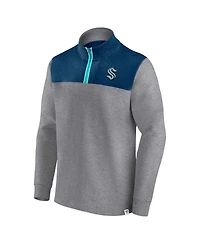 Men's Fanatics Heather Gray Seattle Kraken Launch It Quarter-Zip Jacket