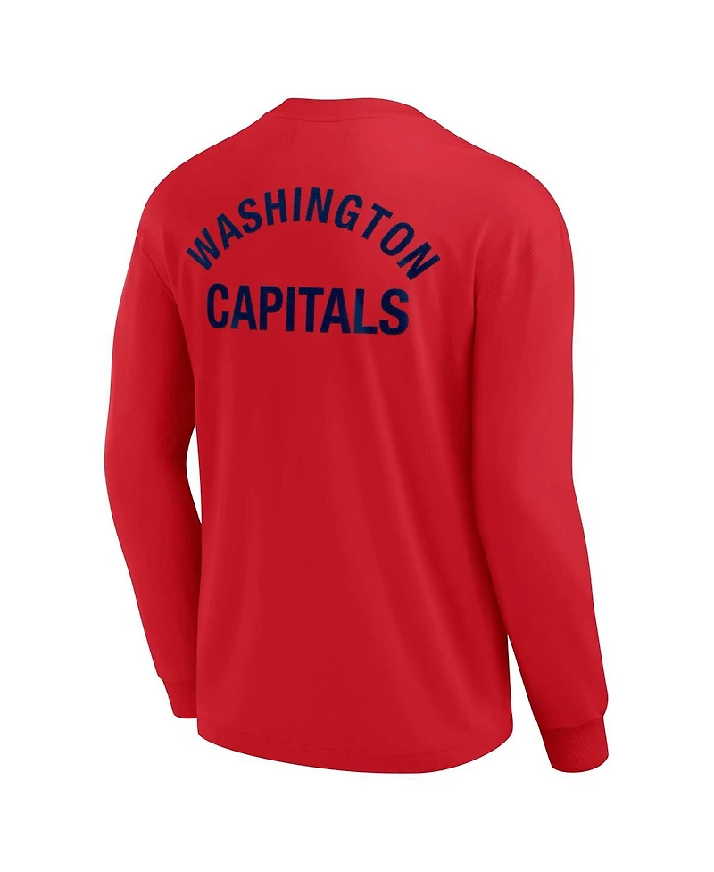 Men's and Women's Fanatics Signature Red Washington Capitals Super Soft Long Sleeve T-shirt