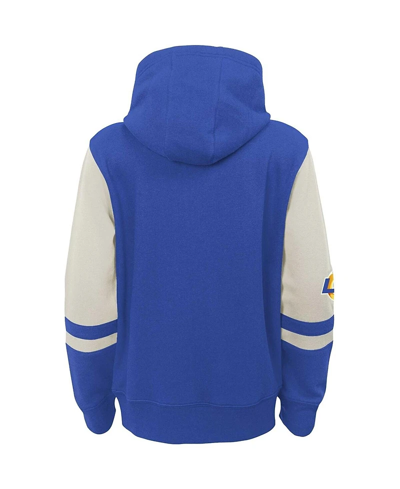 Youth Royal Los Angeles Rams Colorblock Full-Zip Hoodie