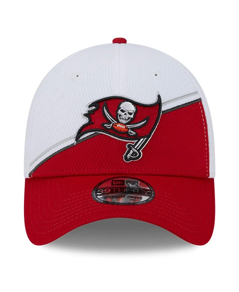 Men's New Era White, Red Tampa Bay Buccaneers 2023 Sideline 39THIRTY Flex Hat