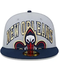 Men's New Era Gray, Navy Orleans Pelicans Tip-Off Two-Tone 59FIFTY Fitted Hat