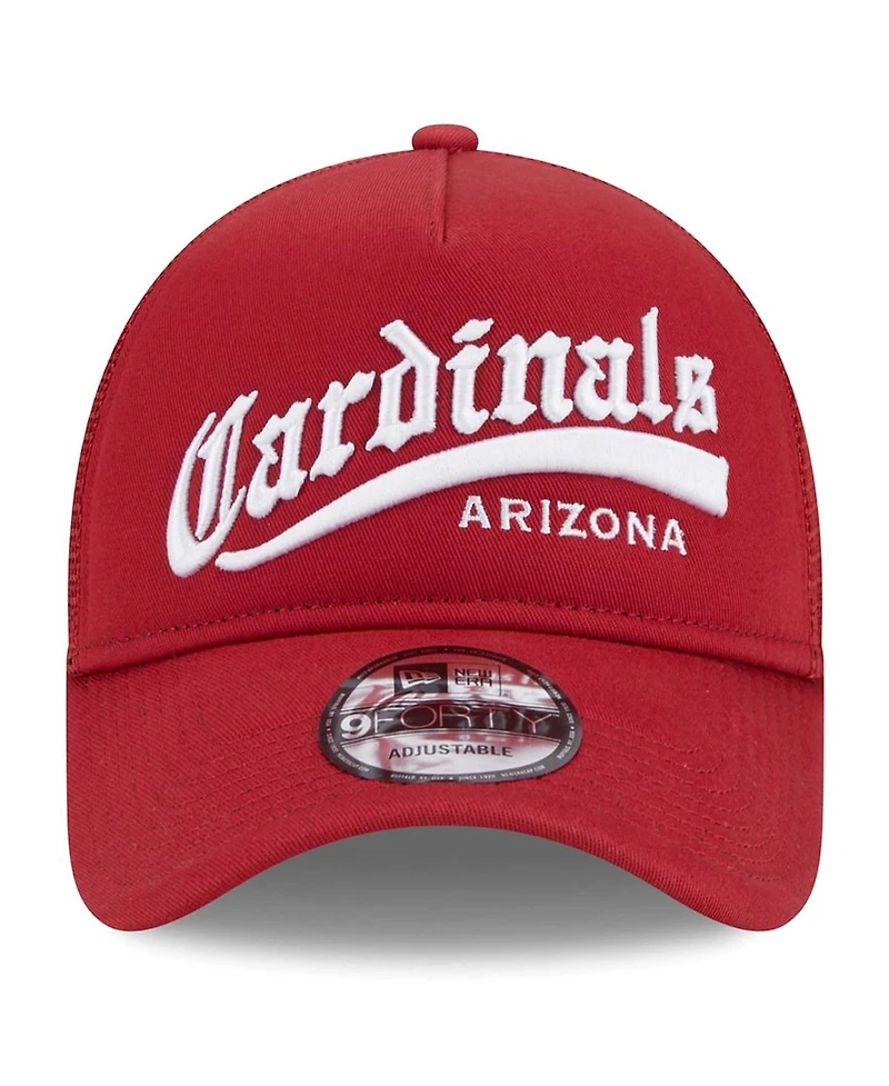 Men's New Era Cardinal Arizona Cardinals Caliber Trucker 9FORTY Adjustable Hat