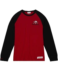 Men's Mitchell & Ness Scarlet Nebraska Huskers Legendary Slub Raglan Long Sleeve T-shirt