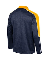 Men's Colosseum Navy West Virginia Mountaineers Marled Half-Zip Jacket