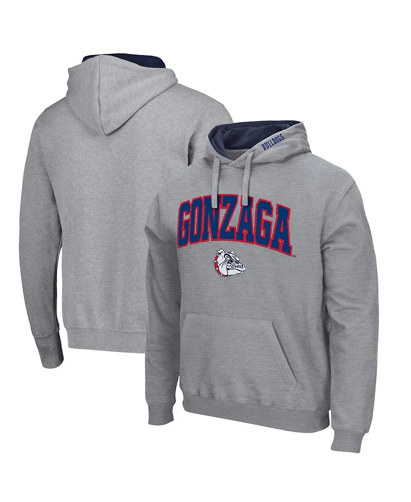 Men's Colosseum Gonzaga Bulldogs Arch and Logo Pullover Hoodie
