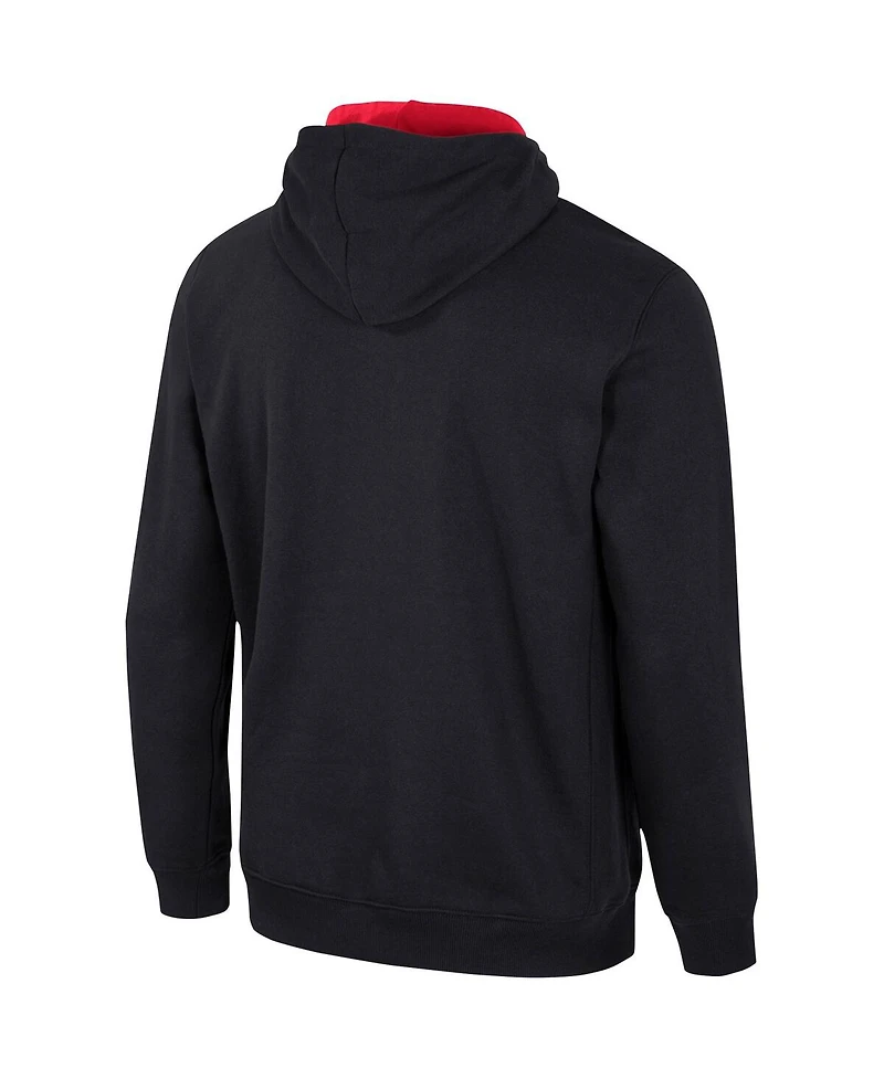 Men's Colosseum Black Rutgers Scarlet Knights Half-Zip Hoodie