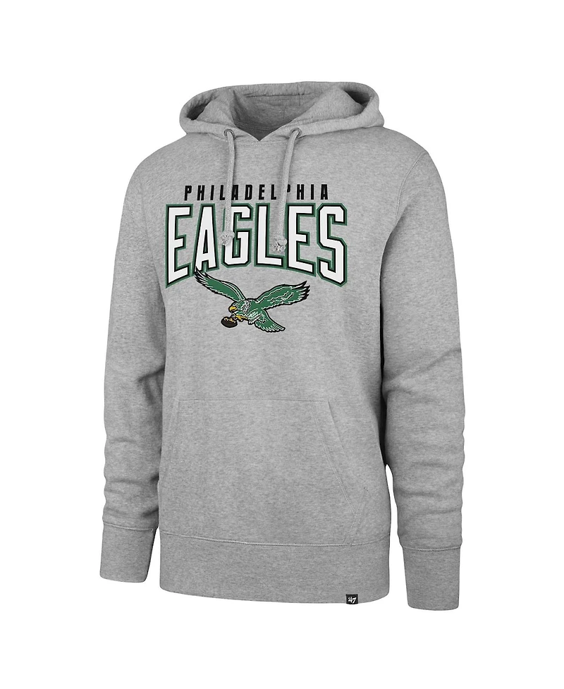 Men's '47 Brand Gray Philadelphia Eagles Headline Pullover Hoodie