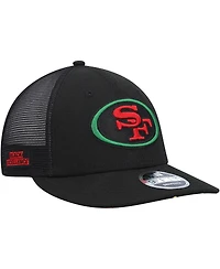 Men's New Era Black San Francisco 49ers Black Excellence Collection Trucker Low Profile 9FIFTY Snapback Hat